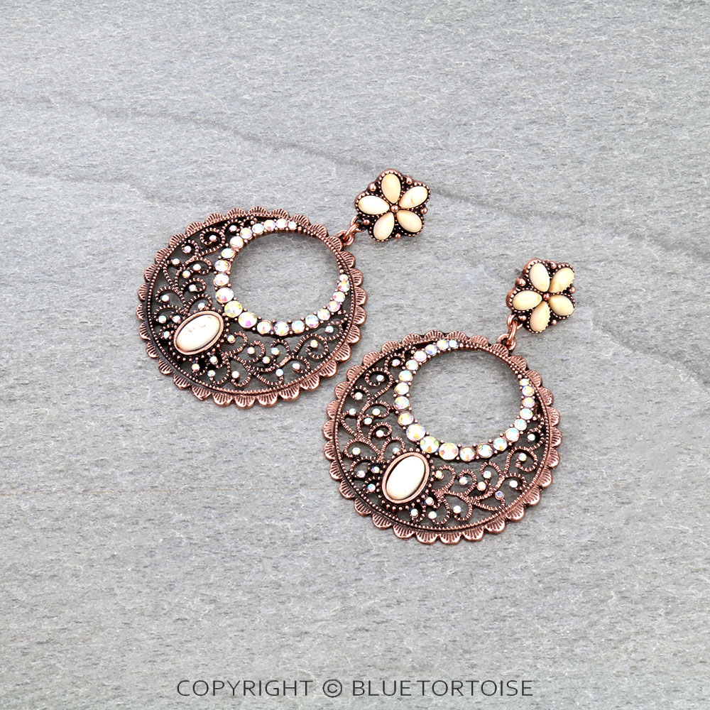 Western Style Stone Stud Earrings