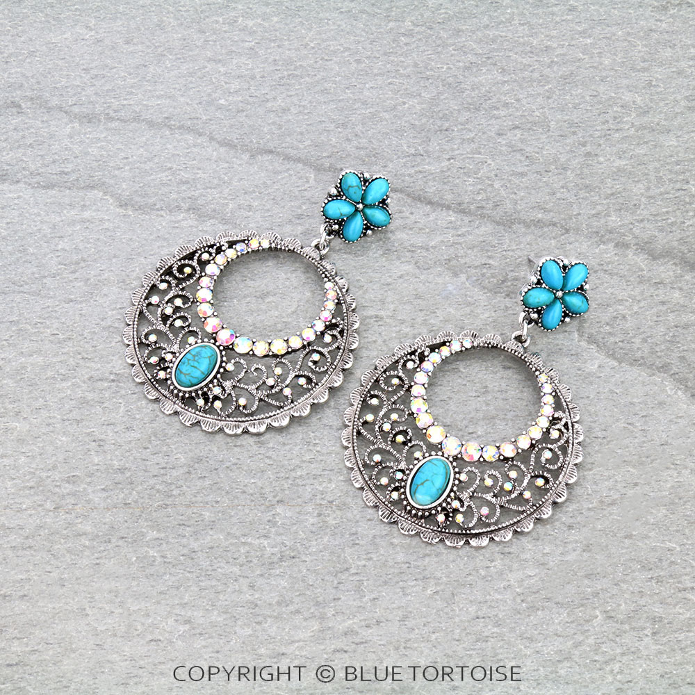 Western Style Stone Stud Earrings