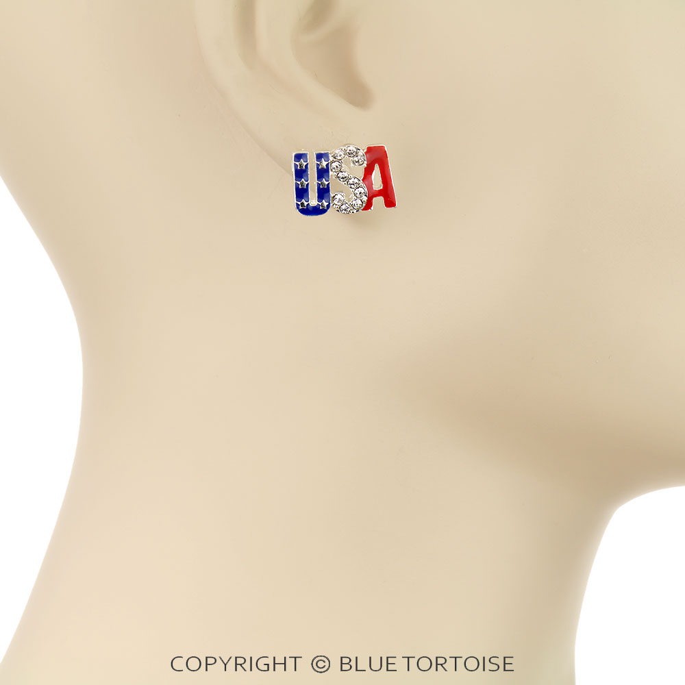 Patriotic USA Flag 3 Pair Earring Set - Image 2