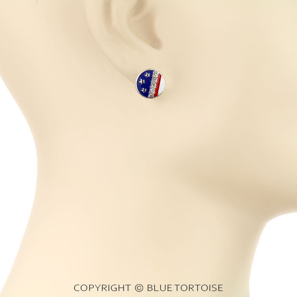Patriotic USA Flag 3 Pair Earring Set - Image 4