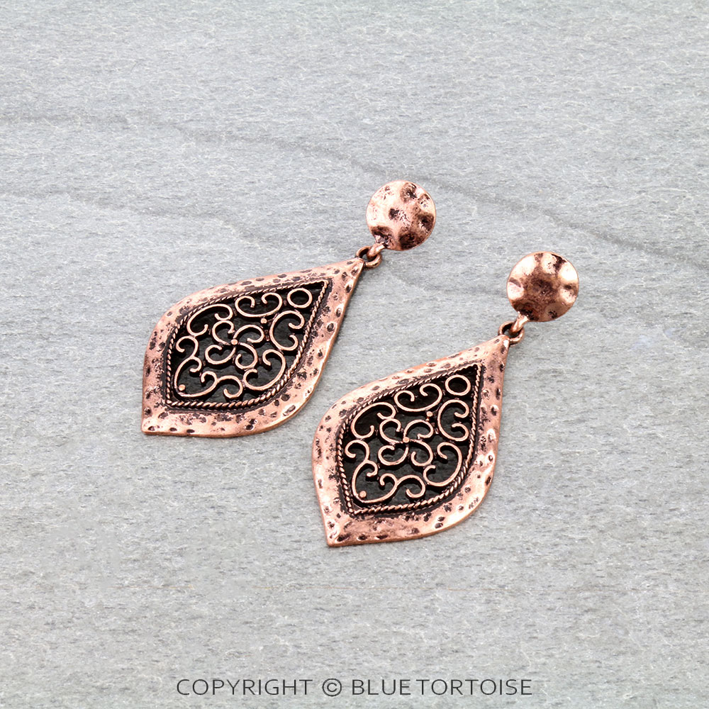 Western Teardrop Cutout Stud Earrings