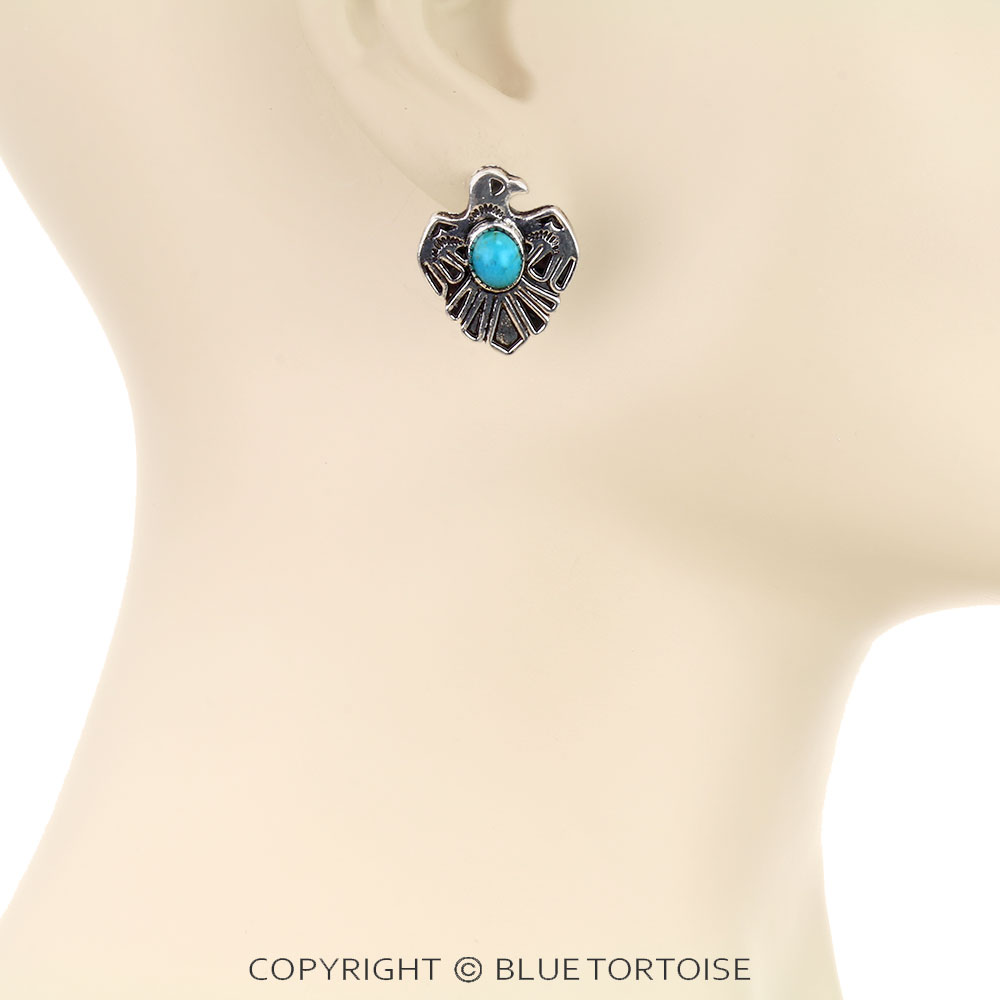 Western Thunderbird Stone Stud Earrings - Image 2