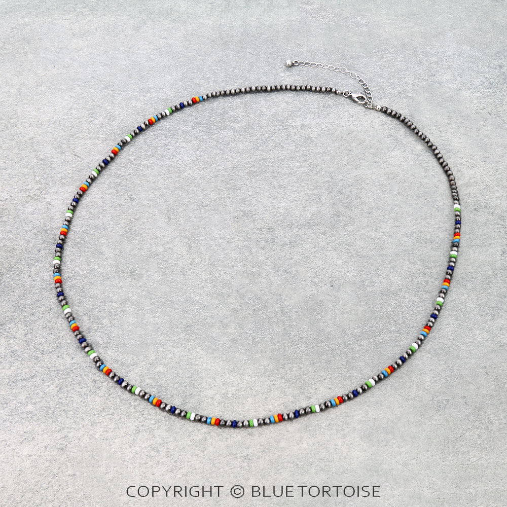 Navajo Style Pearl & Bead Necklace