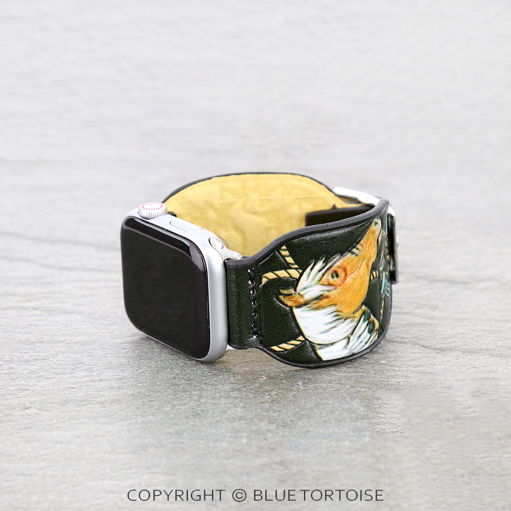 Western Horse Tooled Leather Apple Watch Band - Image 2