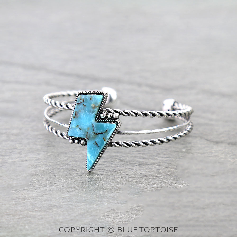 Western Thunder Stone Cuff Bracelet - Image 2