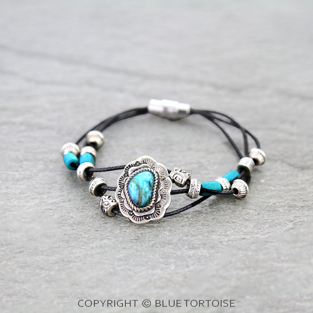 Western Concho Stone Magnetic Bracelet
