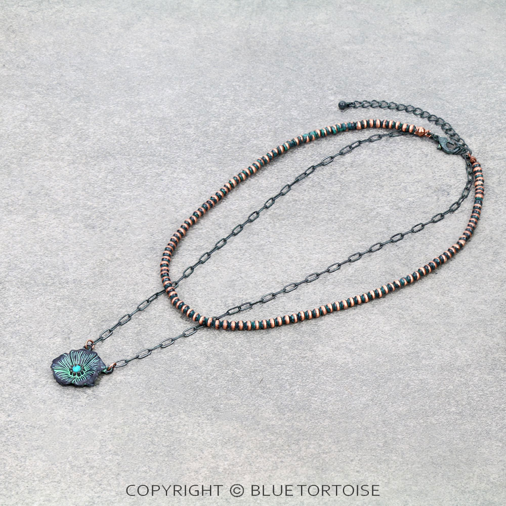 Flower Casting 2Row Necklace