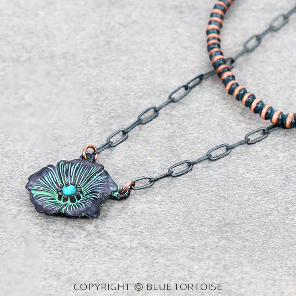 Flower Casting 2Row Necklace - Image 3