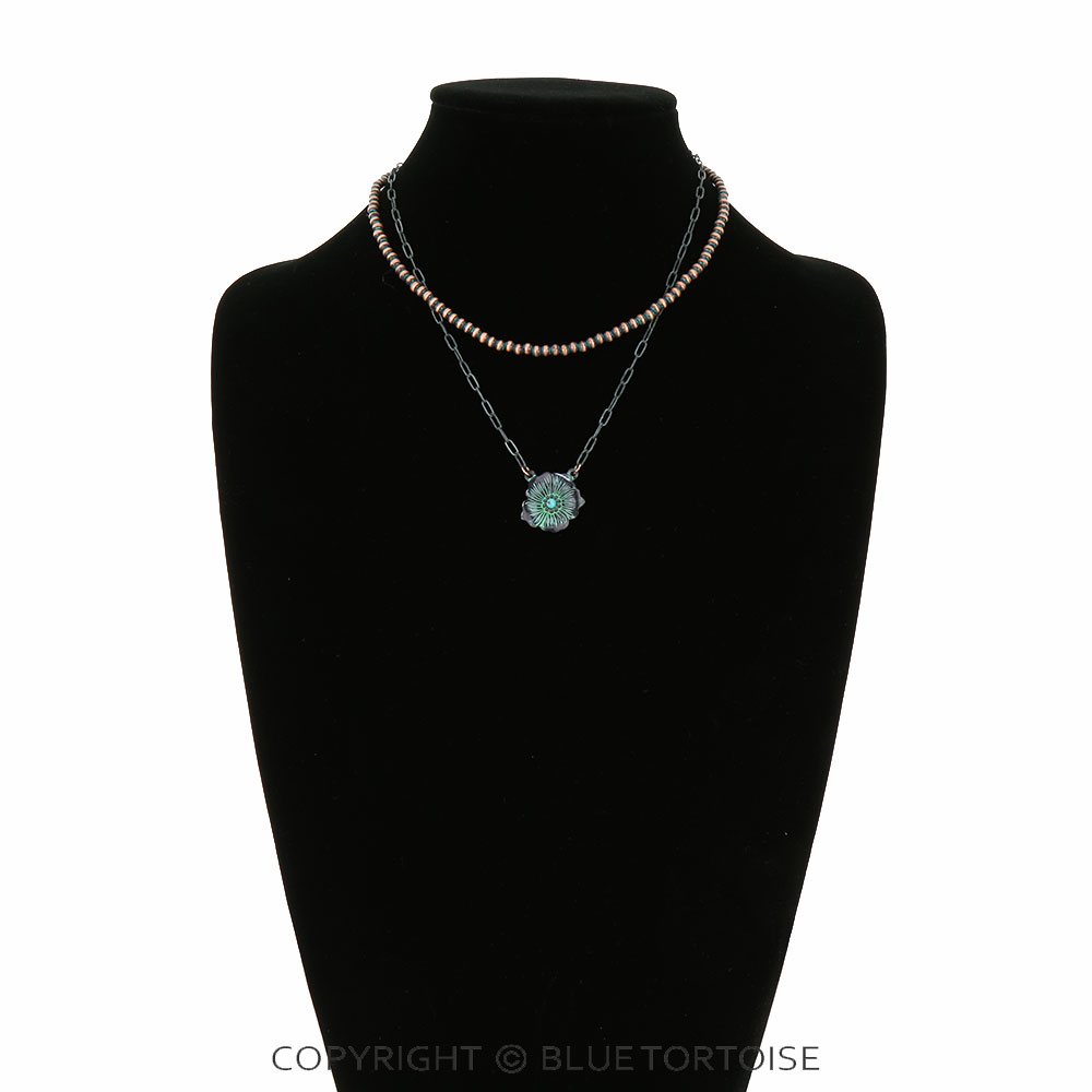Flower Casting 2Row Necklace - Image 2