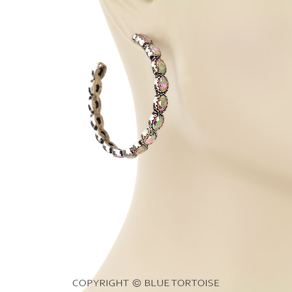 Western Stone Hoop Earrings - Image 3