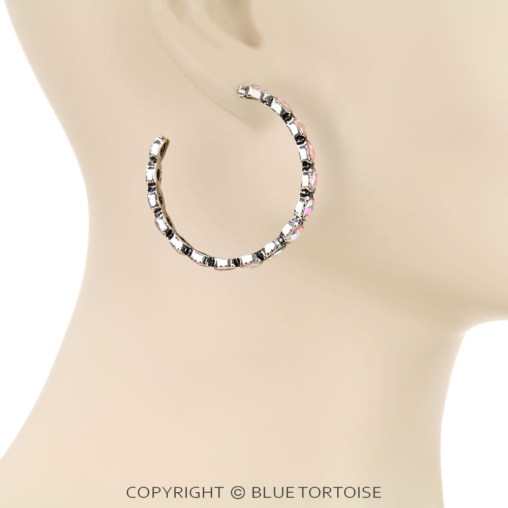 Western Stone Hoop Earrings - Image 2