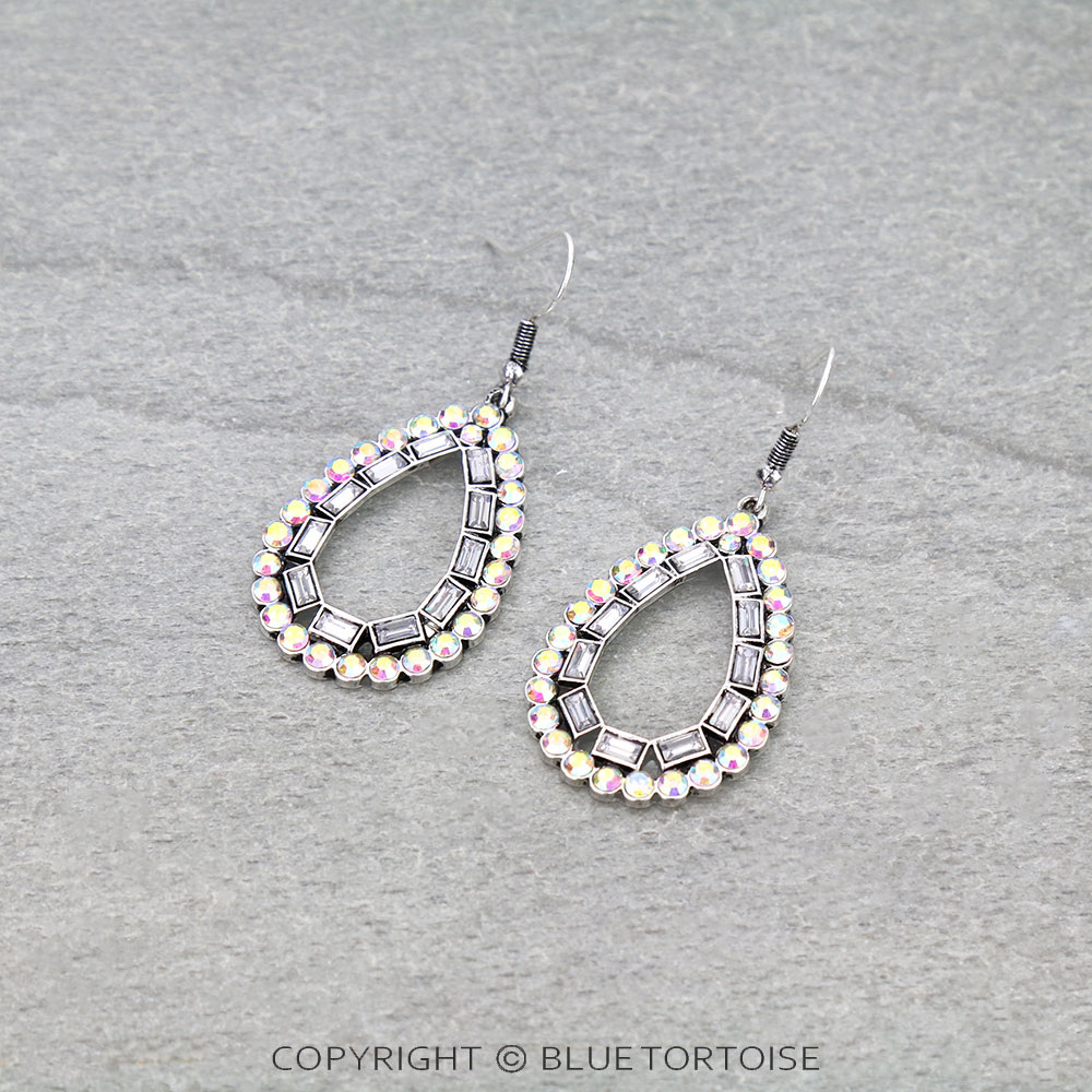 Western Teardrop Stone Dangle Earrings