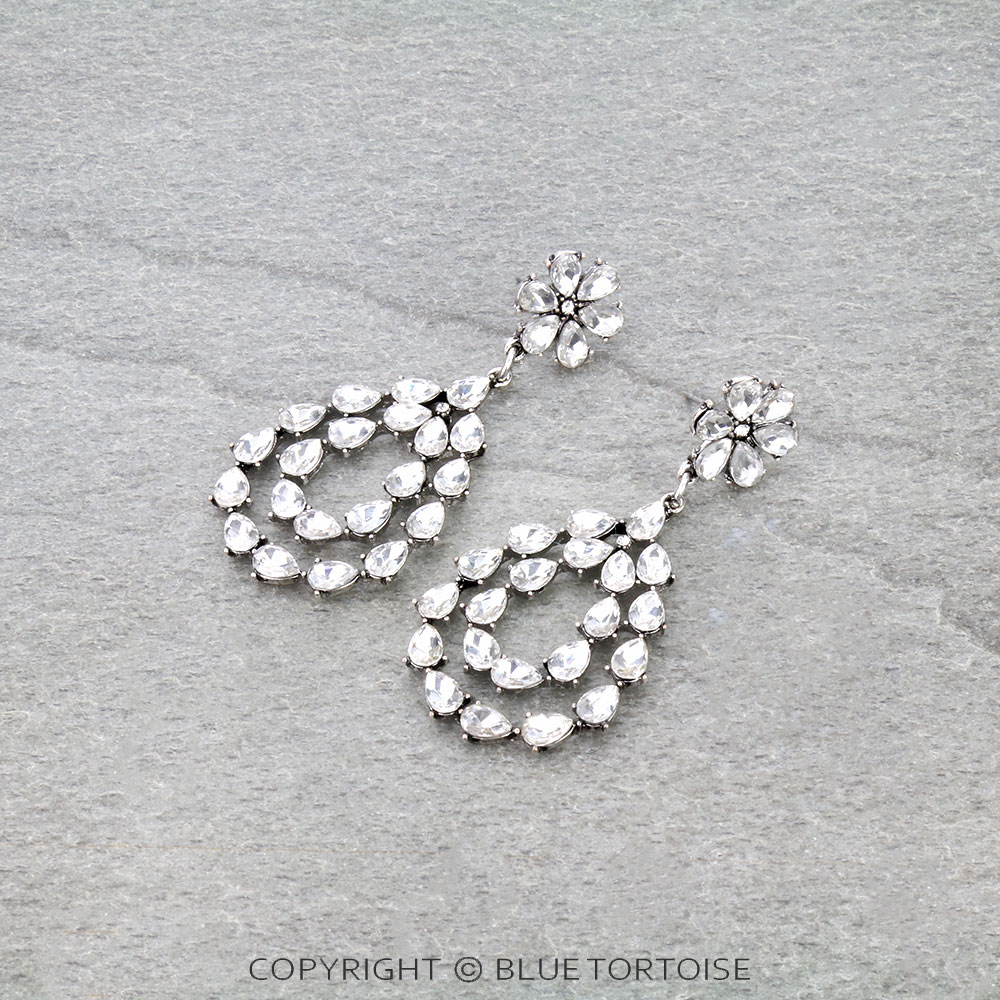 Western Teardrop Shape Stone Stud Earrings