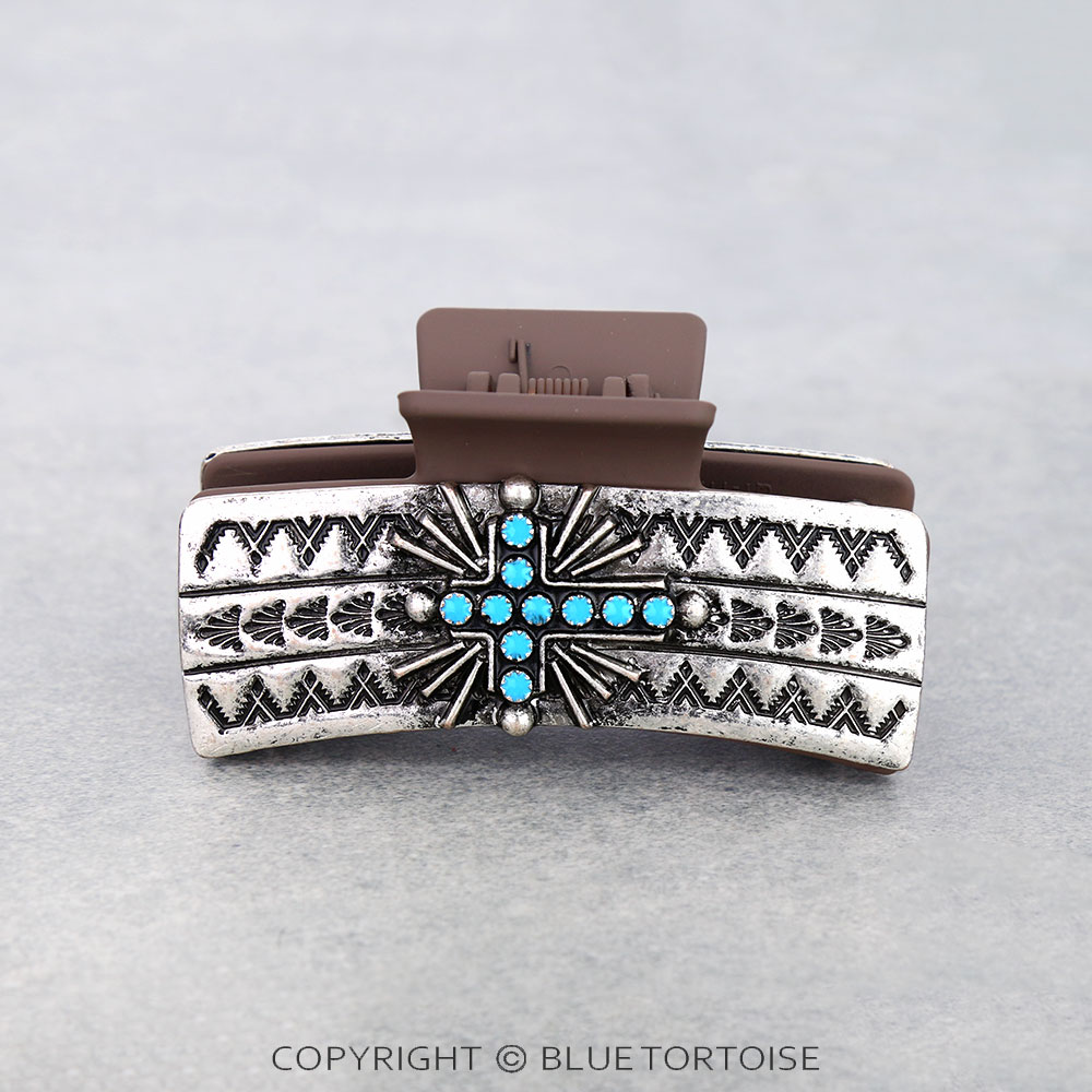 Western Cross Casting Hair Claw Clip - Image 2