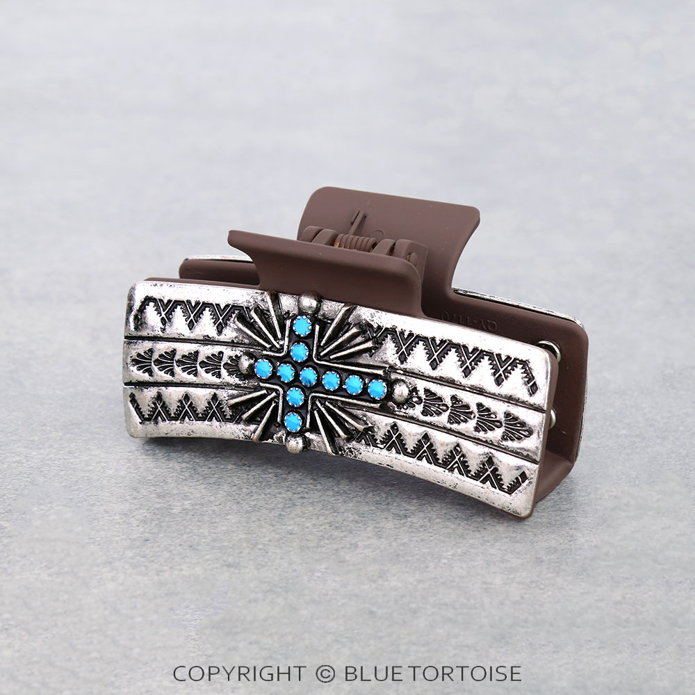 Western Cross Casting Hair Claw Clip
