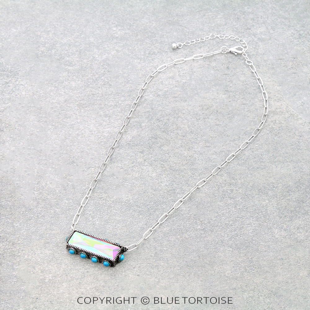 Bar Stone Pendant Necklace