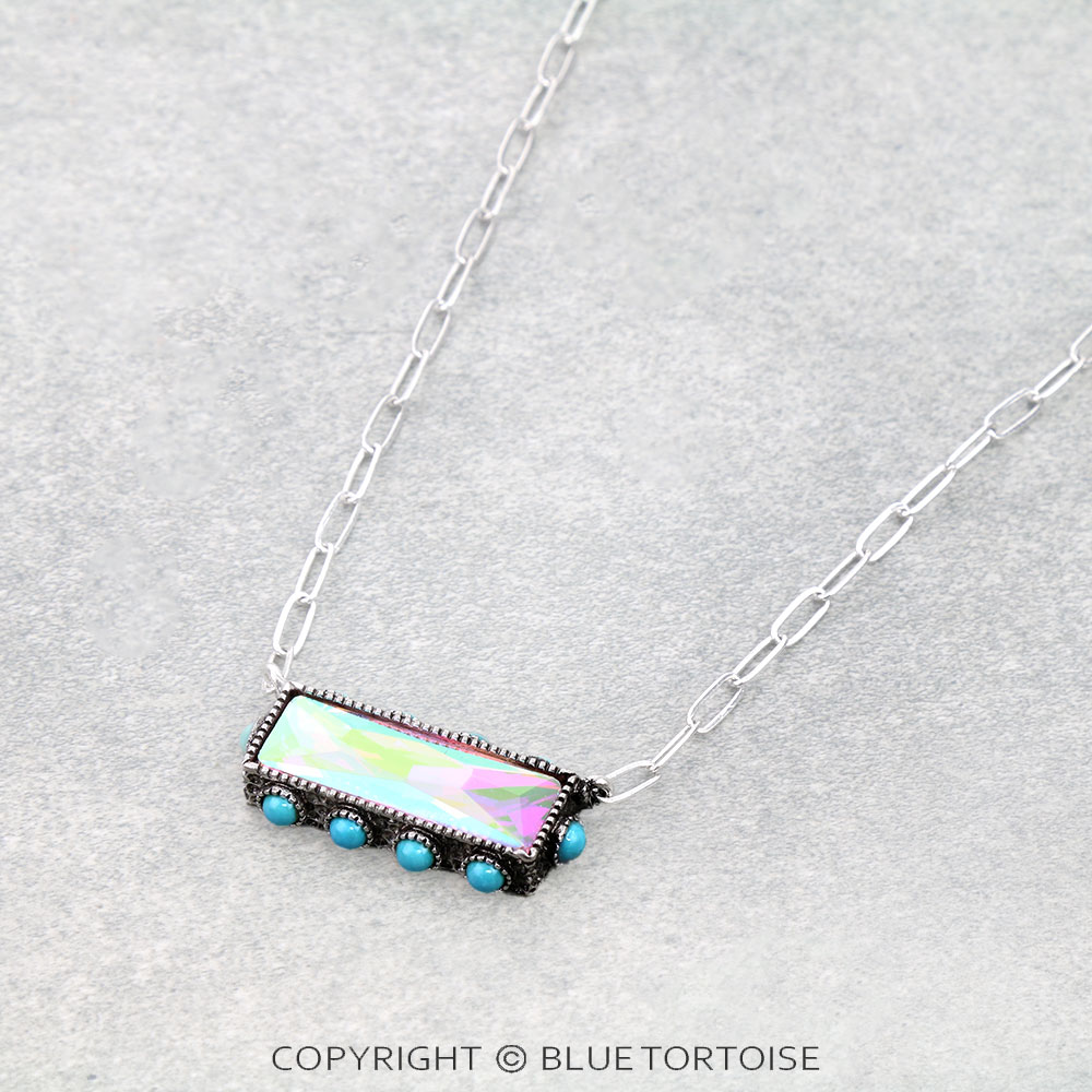 Bar Stone Pendant Necklace - Image 3