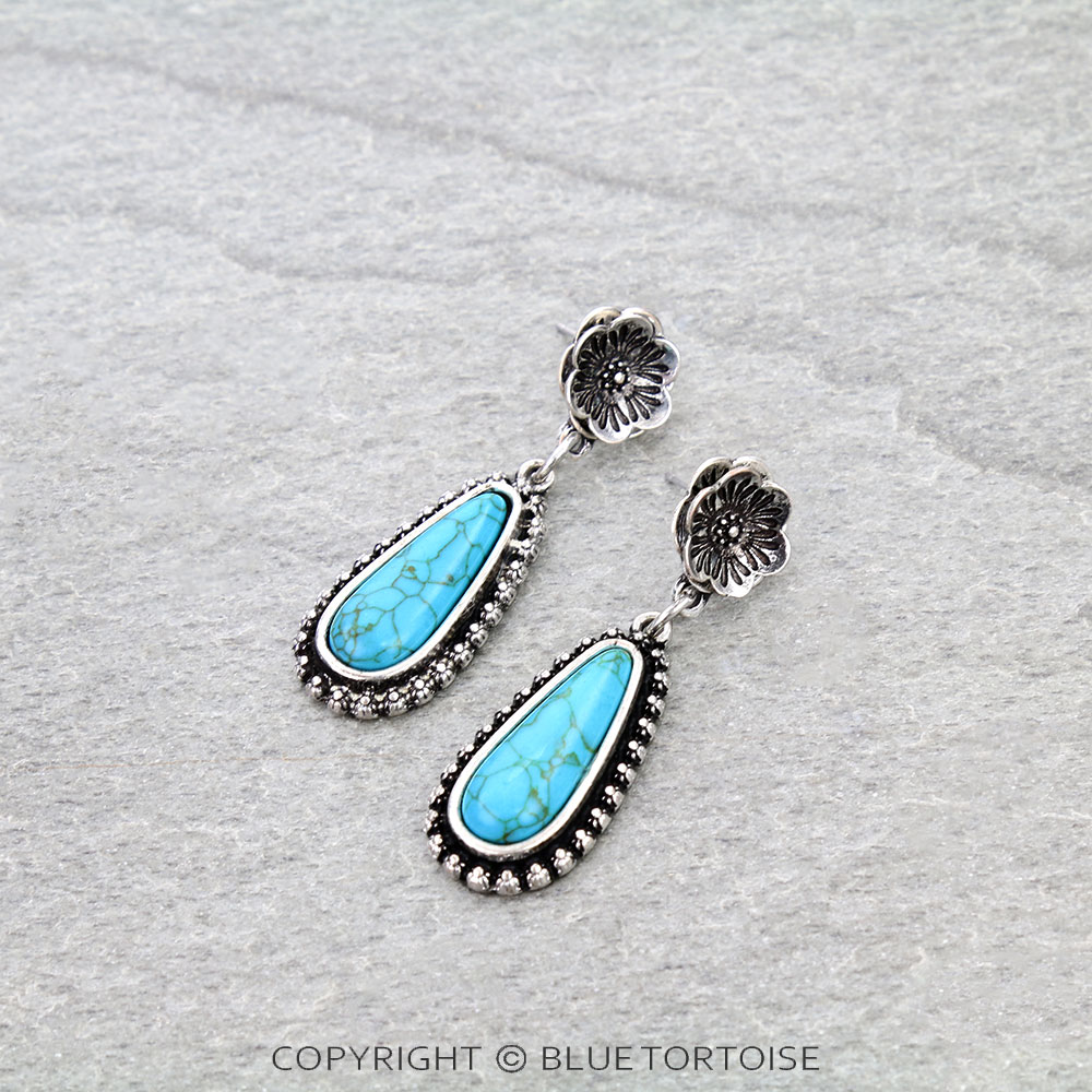 Western TQ Flower Stud Earrings