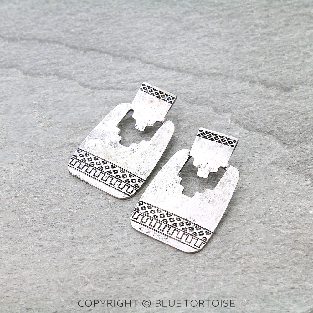 Western Aztec Pattern Stud Earrings