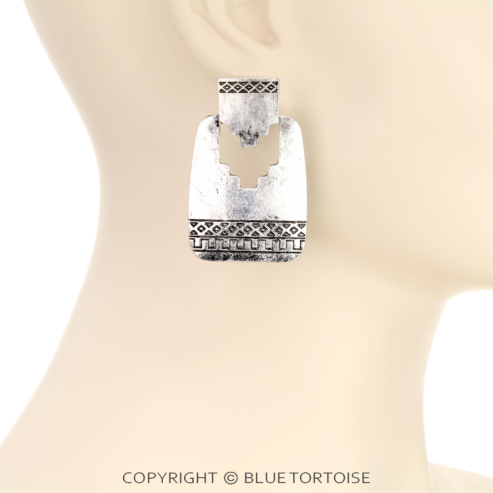Western Aztec Pattern Stud Earrings - Image 2