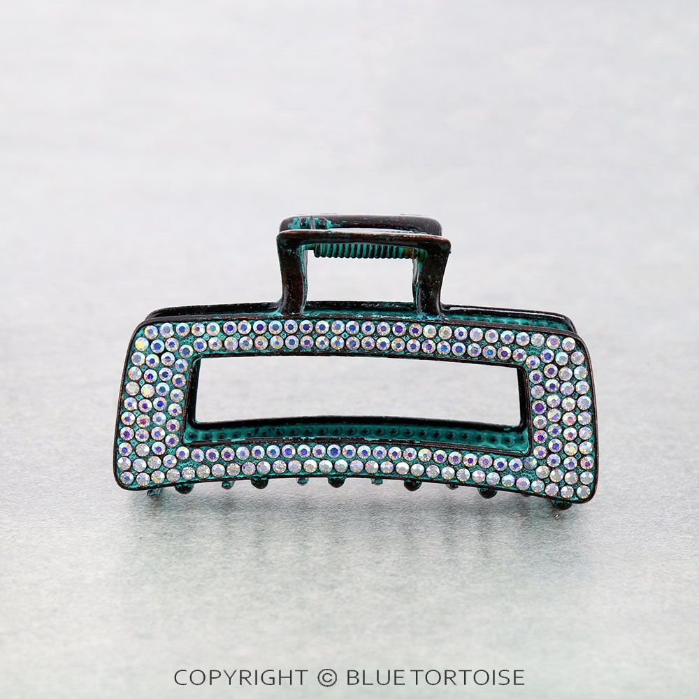 3.5" Rectangle Stone Hair Claw Clip - Image 2