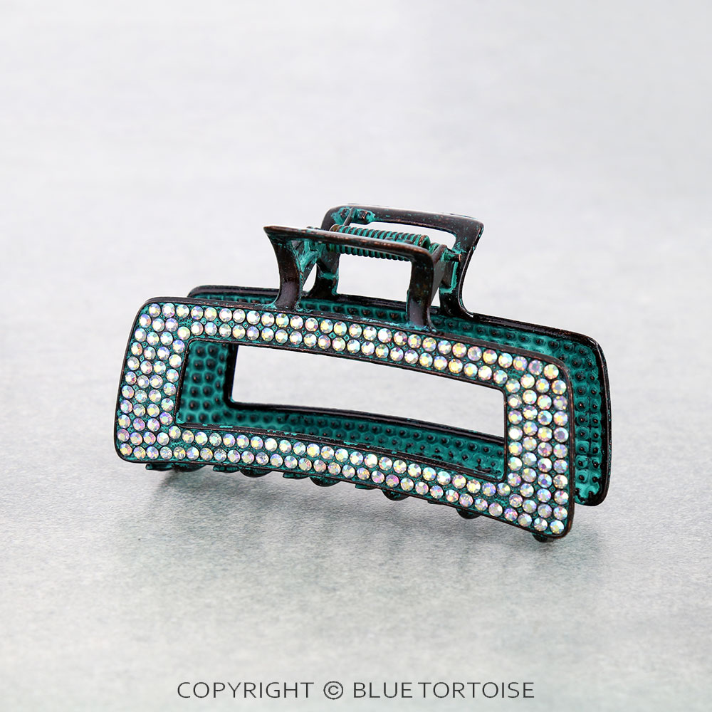 3.5" Rectangle Stone Hair Claw Clip