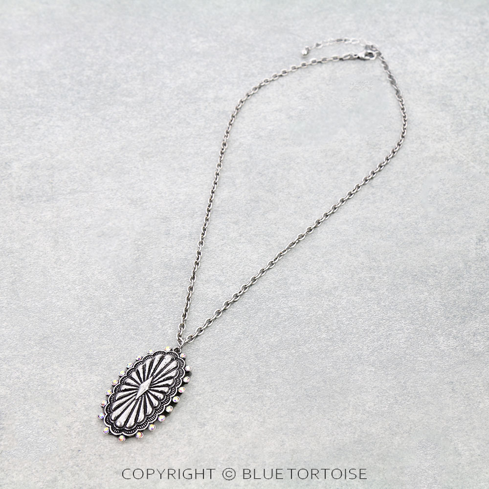 Western Concho Stone Necklace