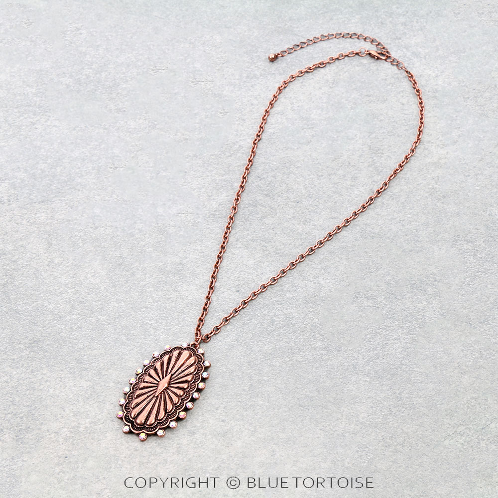 Western Concho Stone Necklace