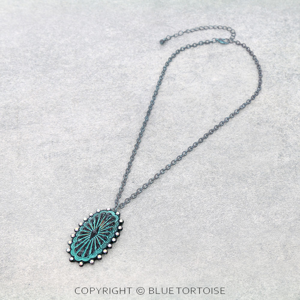Western Concho Stone Necklace