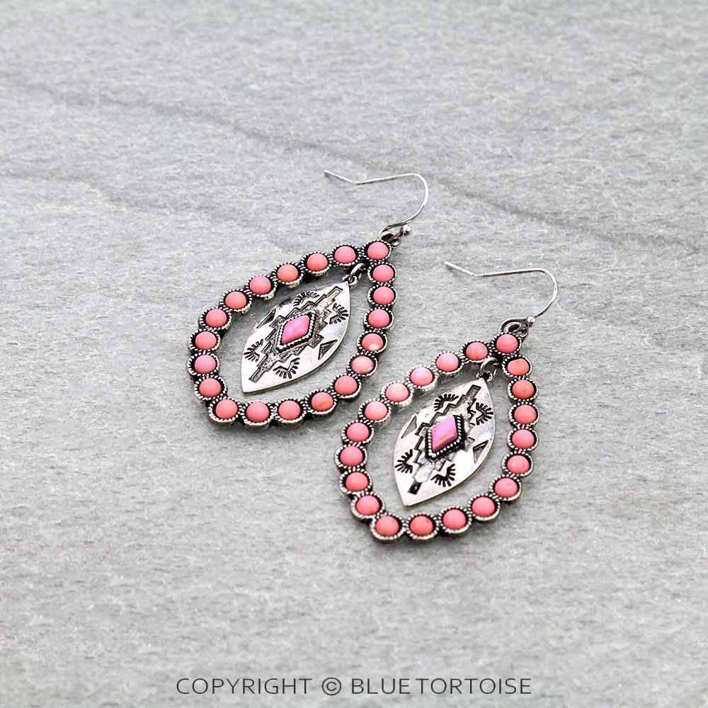 Western Aztec Stone Dangle Earrings