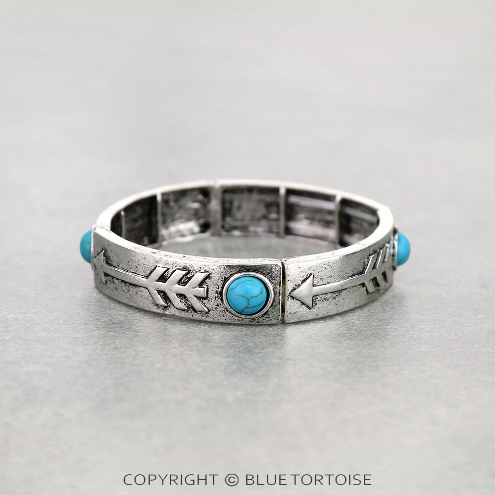 Western Arrow Stone Stretch Bracelet