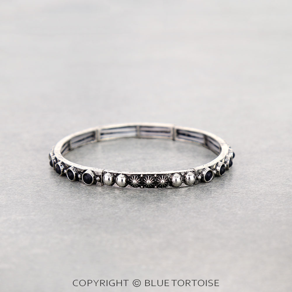 Western Thin Zuni Stone Stretch Bracelet - Image 2