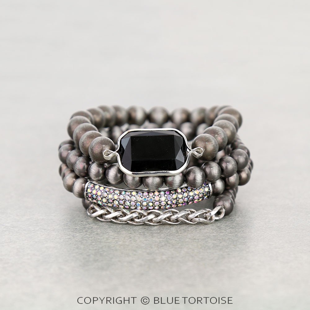 Western Style Stone Stackable Bracelets