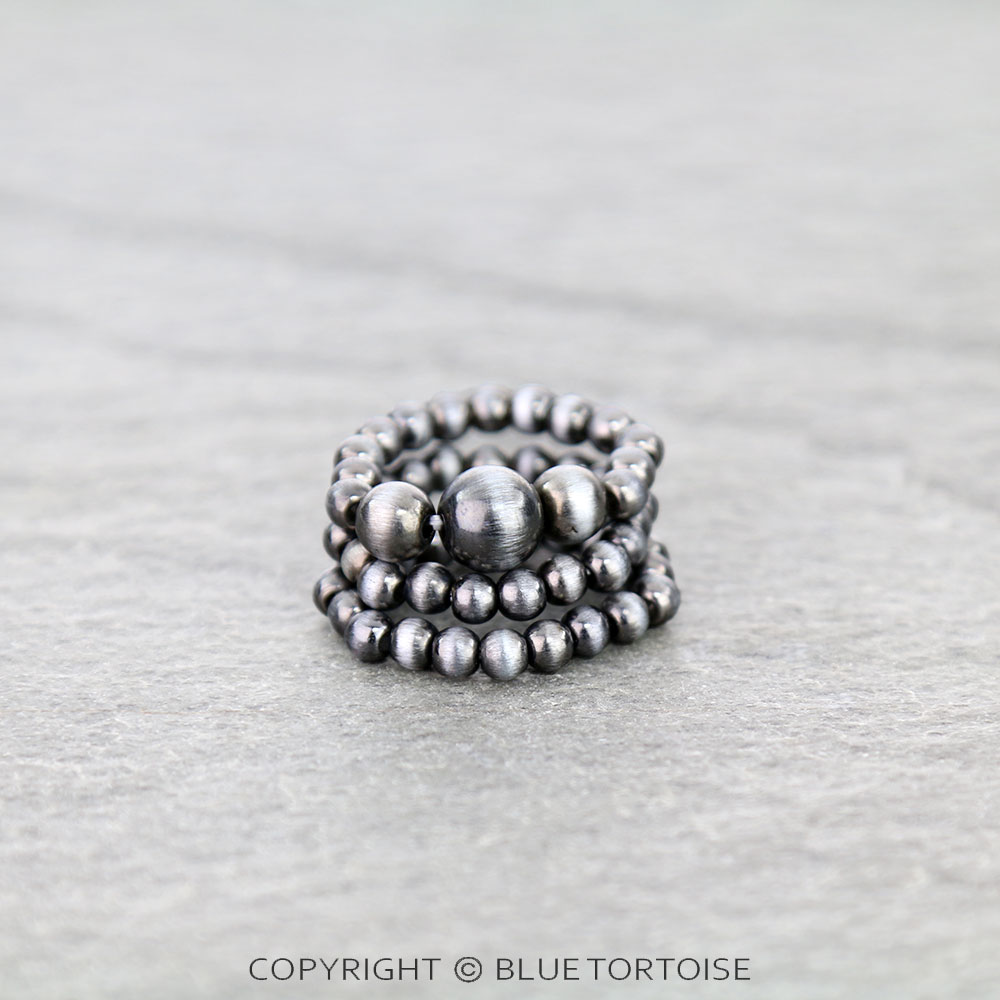 Navajo Style Pearl Stackable Ring - Image 2