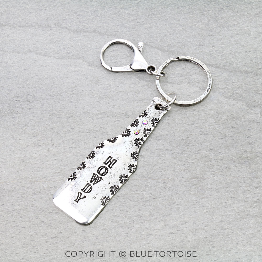Aztec Pattern Beer Bottle Keychain