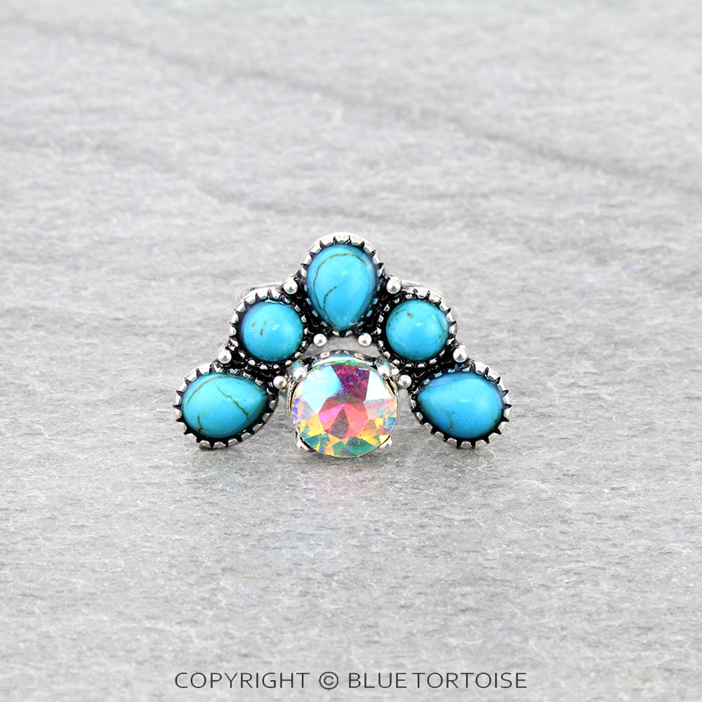 Western Tiara Shape Stone Ring
