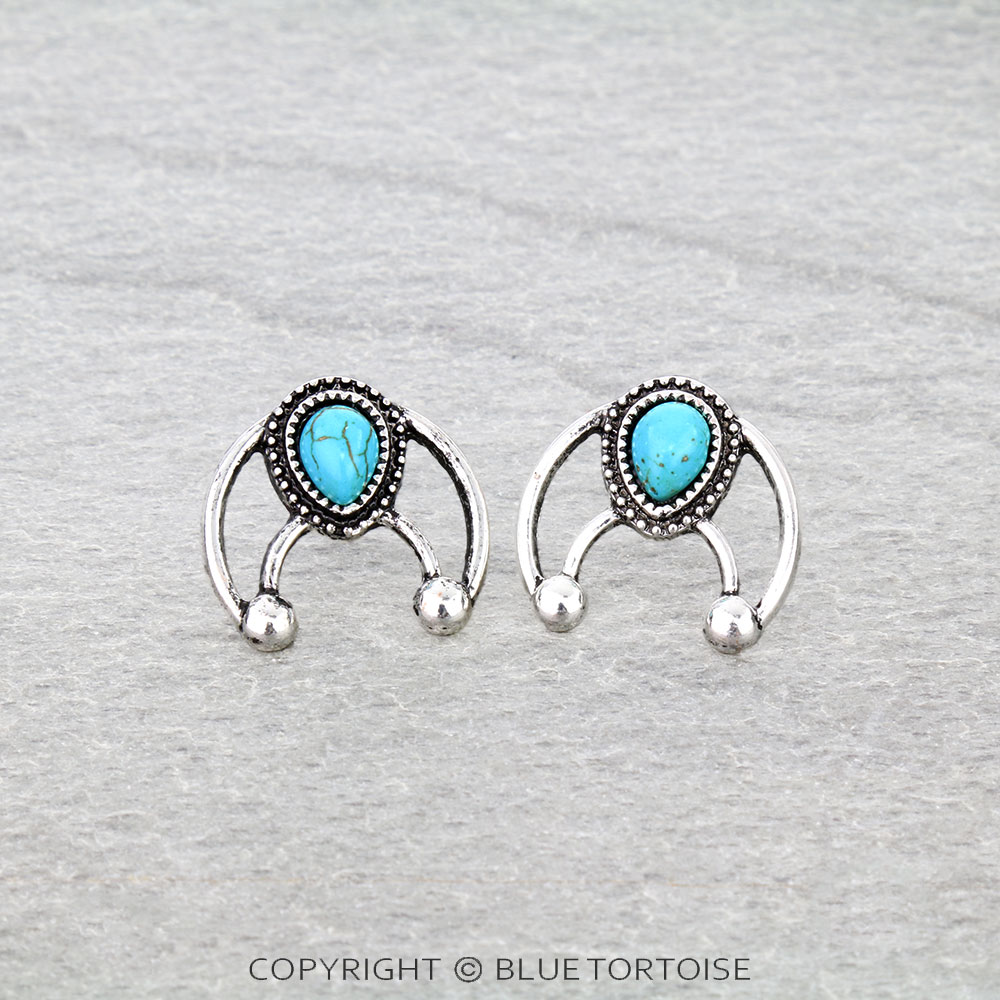 Western Mini Squash Blossom Stud Earrings