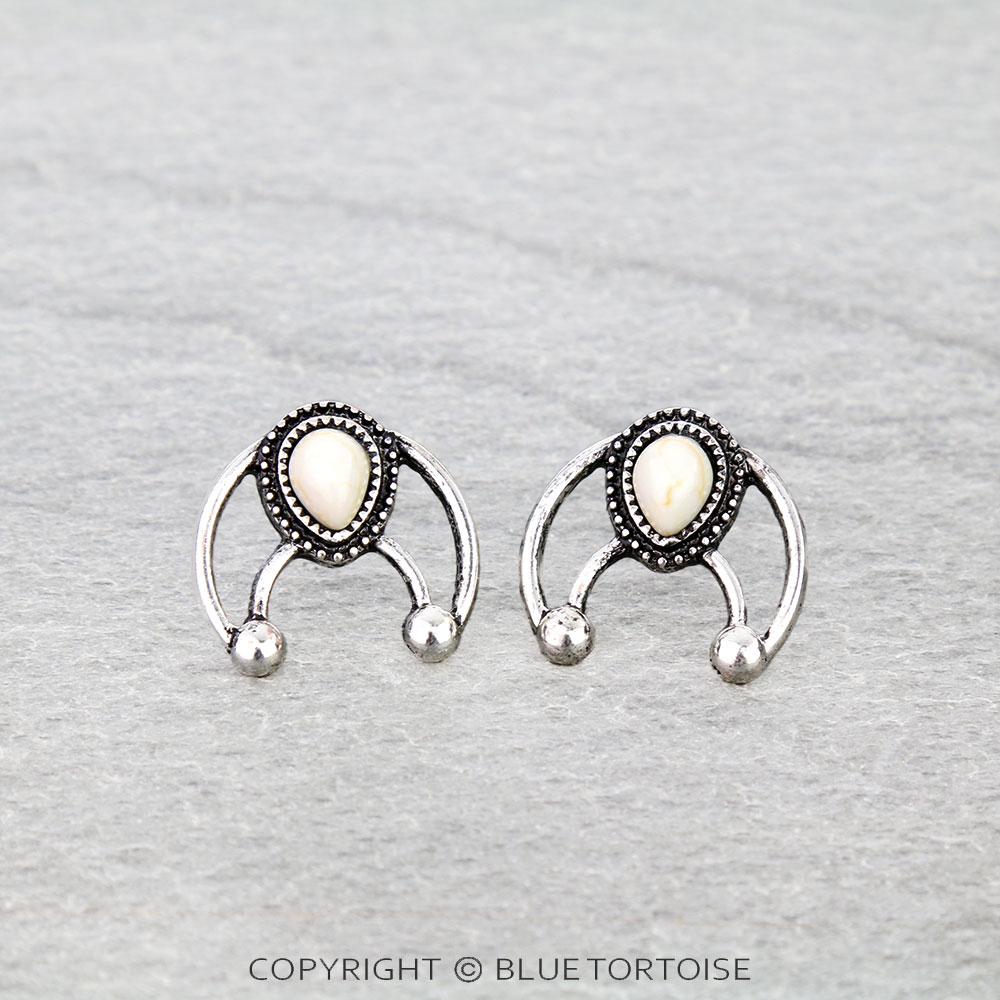 Western Mini Squash Blossom Stud Earrings
