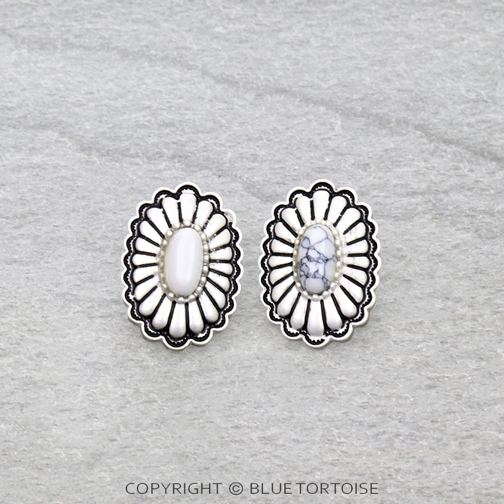 Western Concho Stud Earrings