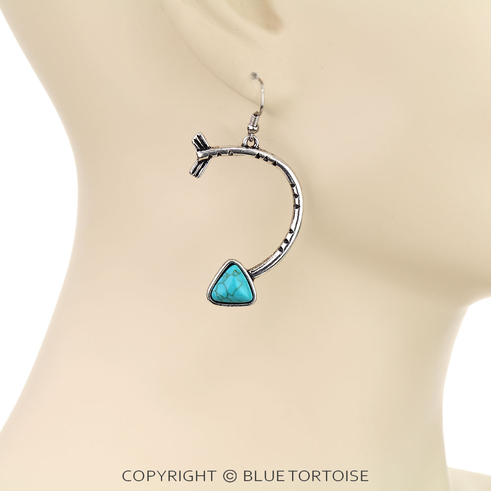Western Curved Arrow Dangle Earrings - Image 2