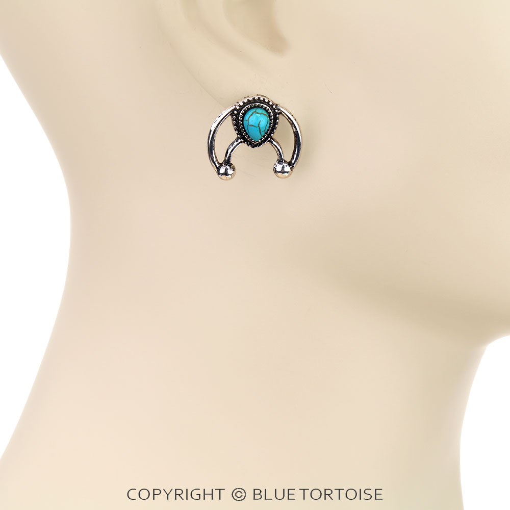 Western Mini Squash Blossom Stud Earrings - Image 2