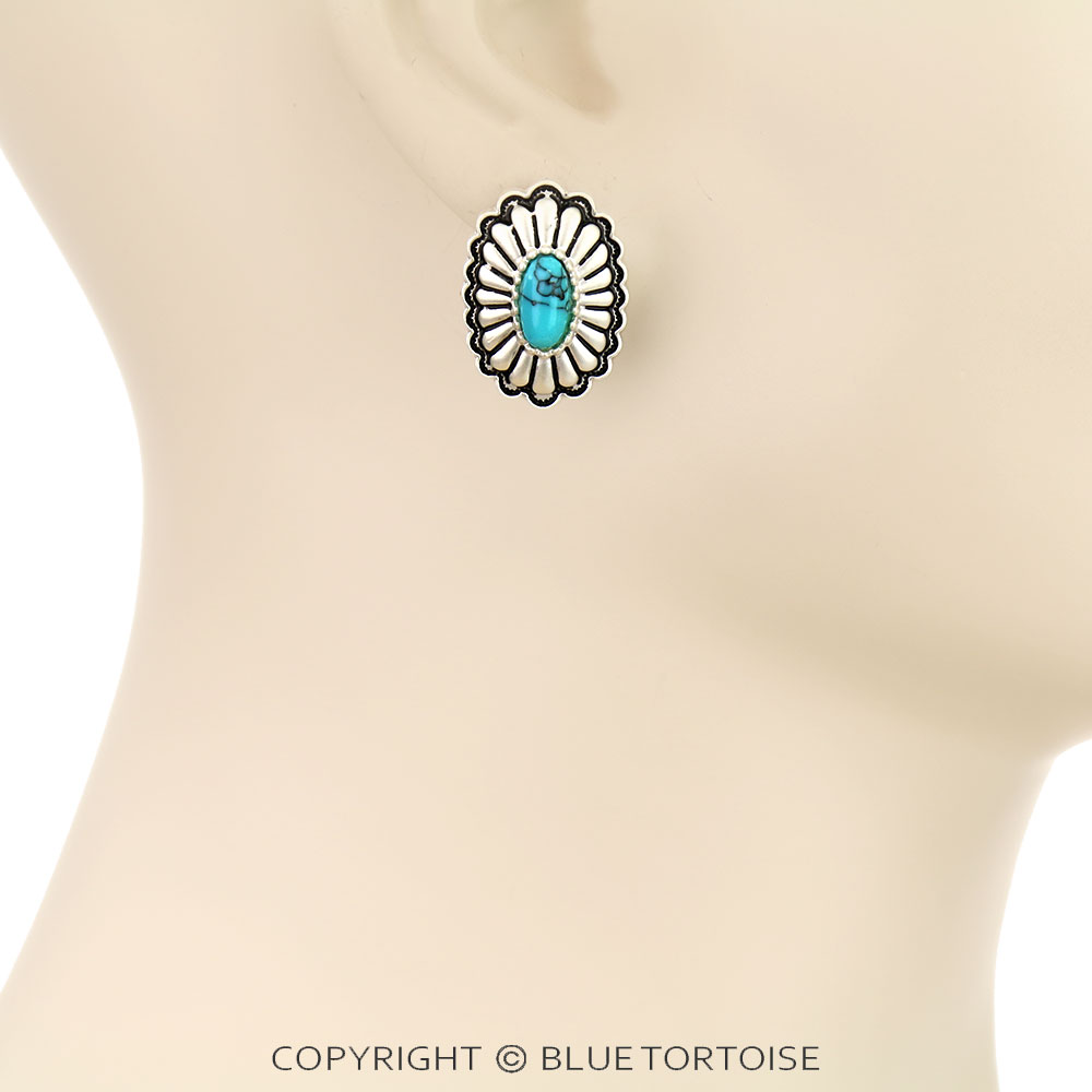Western Concho Stud Earrings - Image 2