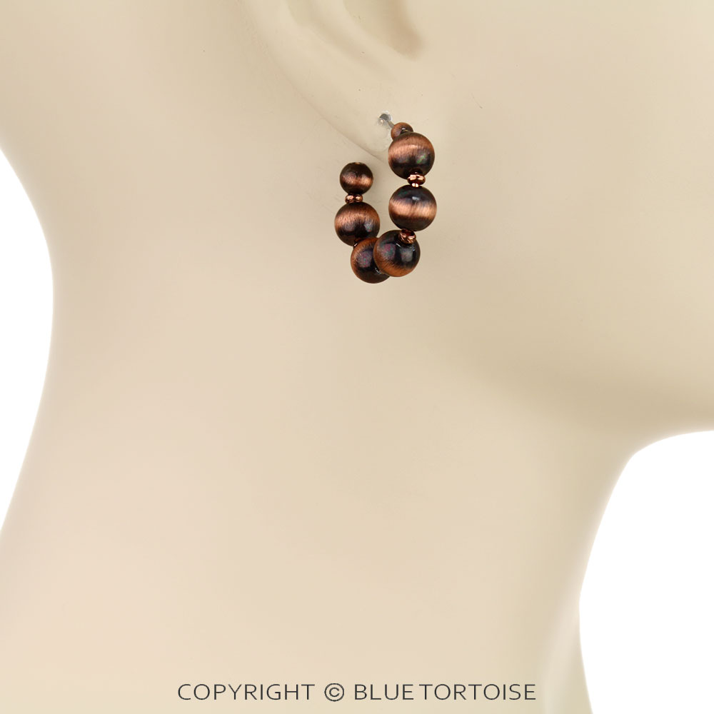 Navajo Style Pearl Hoop Earrings - Image 2