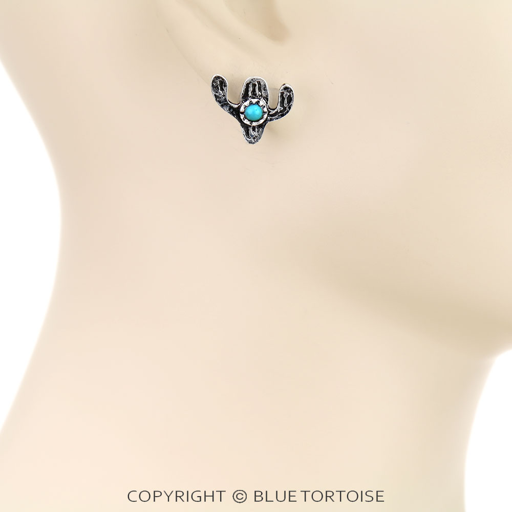 Western Mini Cactus Stud Earrings - Image 2