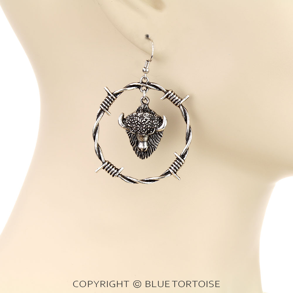 Western Buffalo Barbed Dangle Earrings - Image 2