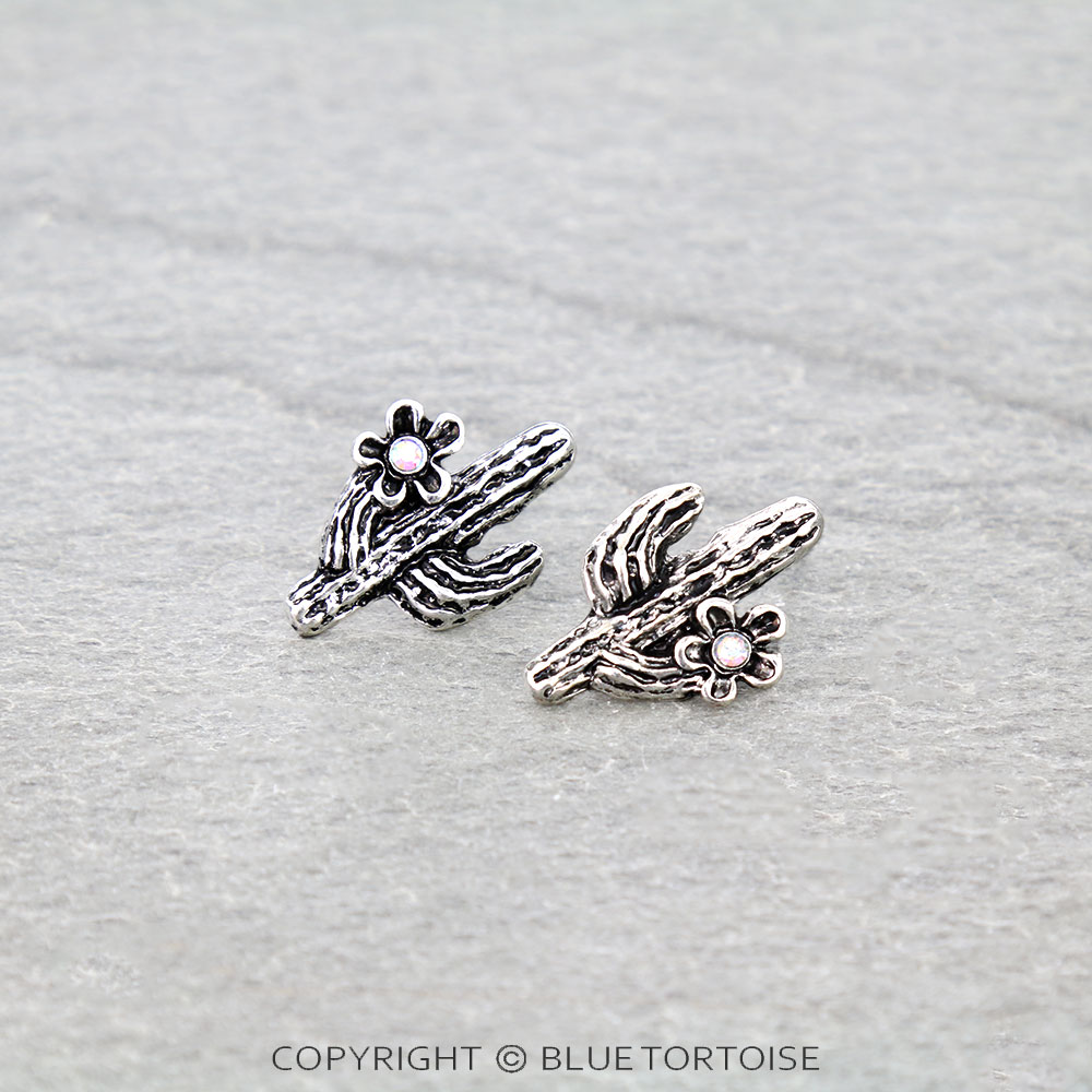 Western Cactus Stud Earrings