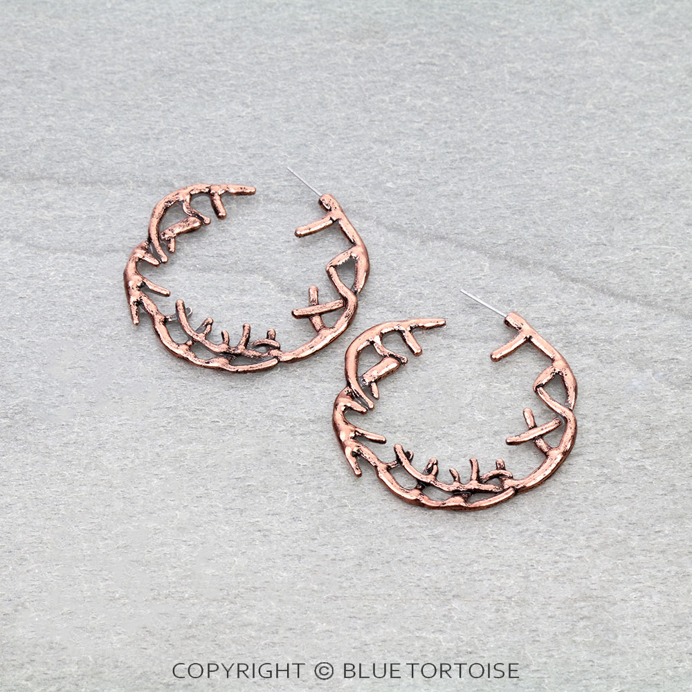 Western Antler Hoop Earrings