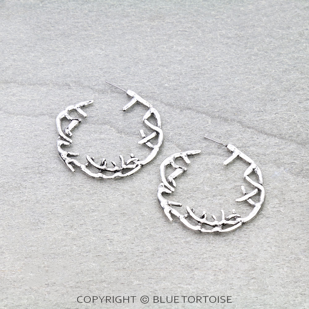 Western Antler Hoop Earrings