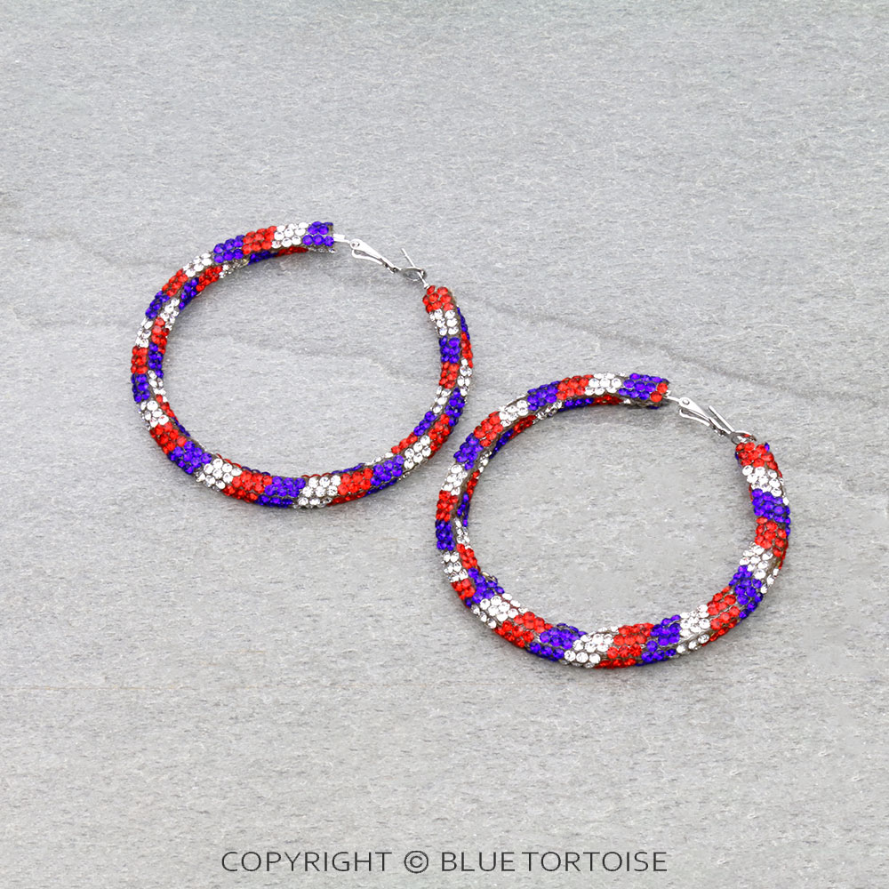 4th of July Hoop Earrings
