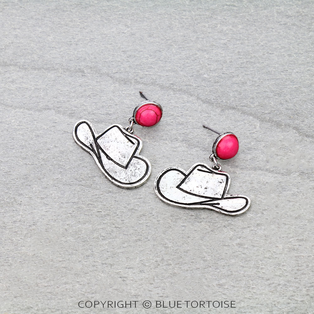 Western Cowboy Hat Stud Earrings